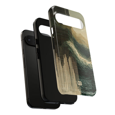 Beige Tough Phone Case for Google Pixel - Veridian Data Ridge