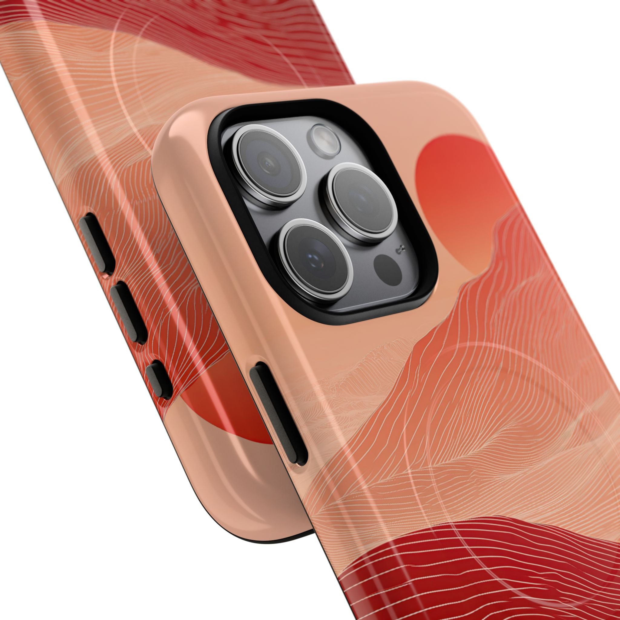 Red Tough 2.0 Magsafe Phone Case for iPhone - Crimson Ridge Lines