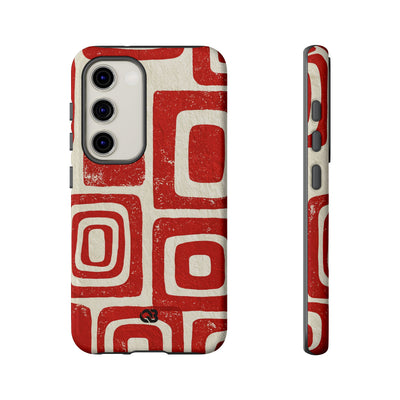 Vermilion Block Motif · Tough Phone Case for Samsung · Red