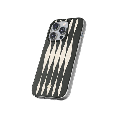 Black Lite Phone Case for iPhone - Ivory Spindle Grid