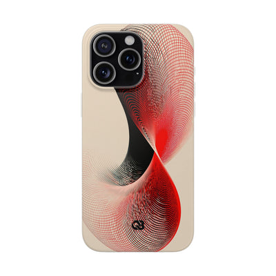 Red Lite Phone Case for iPhone - Crimson Grid Vortex