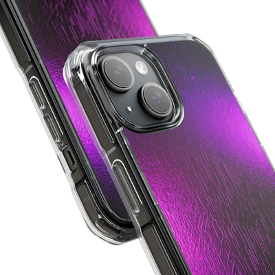 Violet Cyber Circuit · Clear Impact Magnetic Phone Case for iPhone · Purple