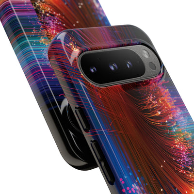 Black Tough Phone Case for Google Pixel - Cyber Optic Streak