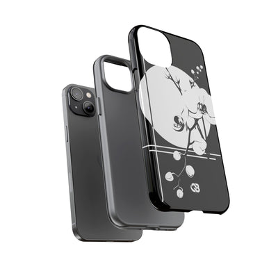 Black Tough Phone Case for iPhone - Lunar Orchid Grid