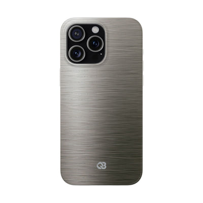 Grey Lite Phone Case for iPhone - Brushed Industrial Steel
