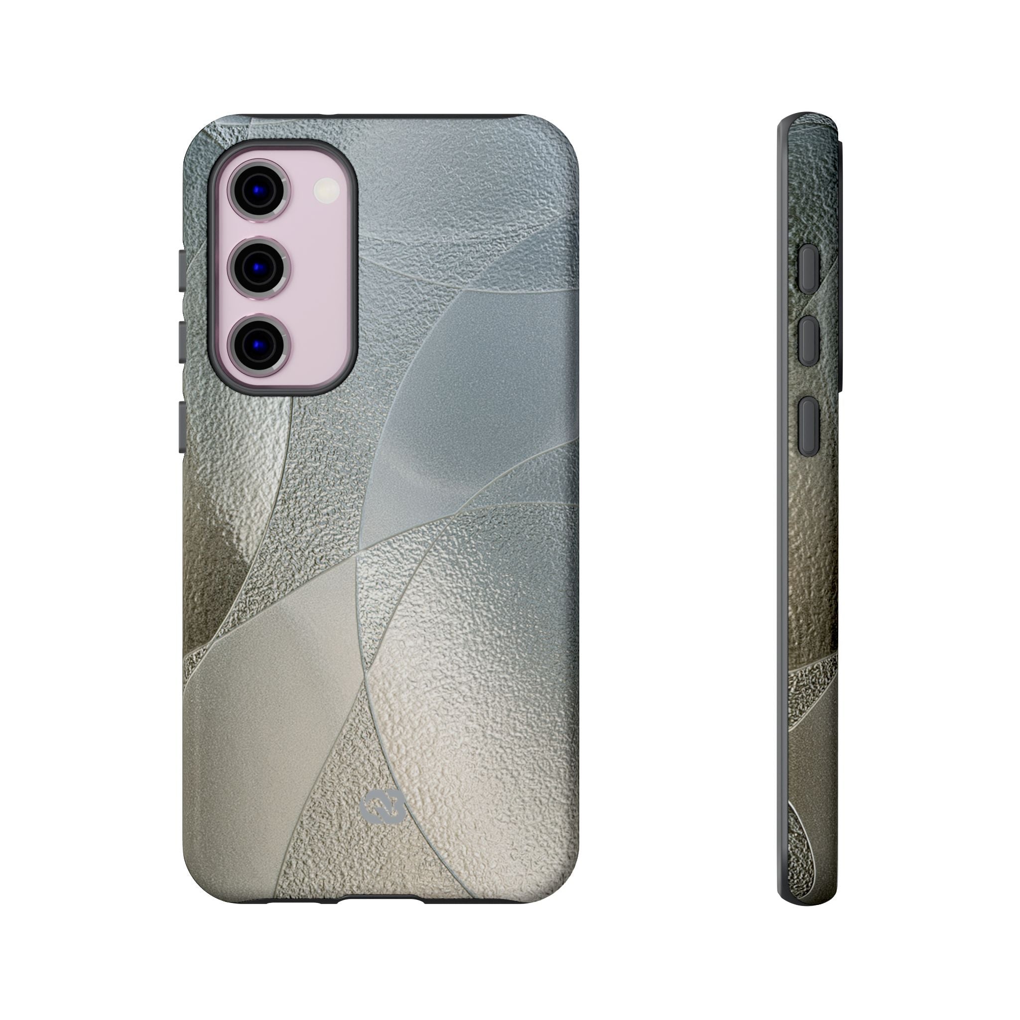 Silver Tough Phone Case for Samsung - Frosted Silver Mosaic