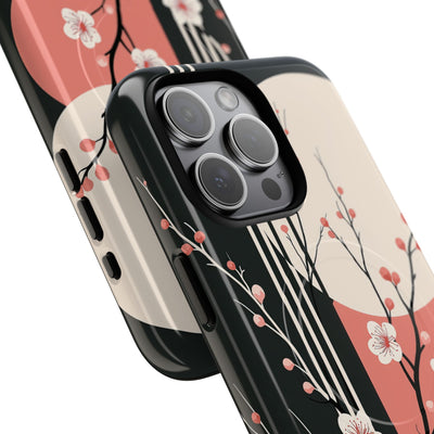 Black Tough 2.0 Magsafe Phone Case for iPhone - Kyoto Midnight Blossom