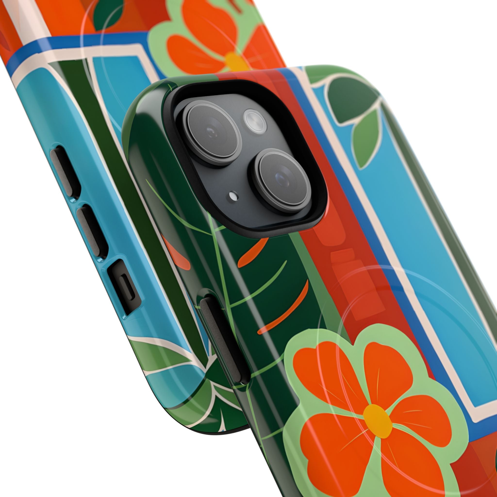 Vivid Jungle Collage · Tough+ Coque de téléphone pour iPhone · MagSafe