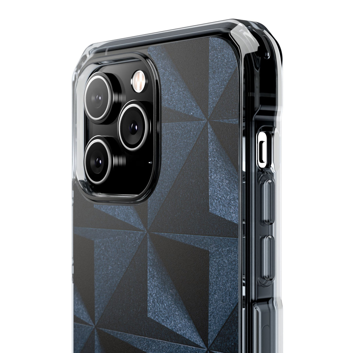 Faceted Slate · Clear Impact Magnetic Phone Case for iPhone ·  Blue