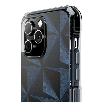 Faceted Slate · Clear Impact Magnetic Phone Case for iPhone ·  Blue