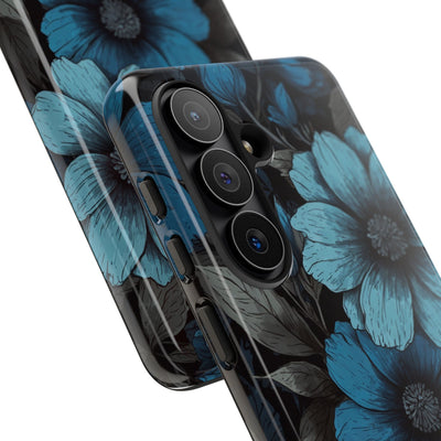 Obsidian Blue Petals · Tough Handyhülle für Samsung