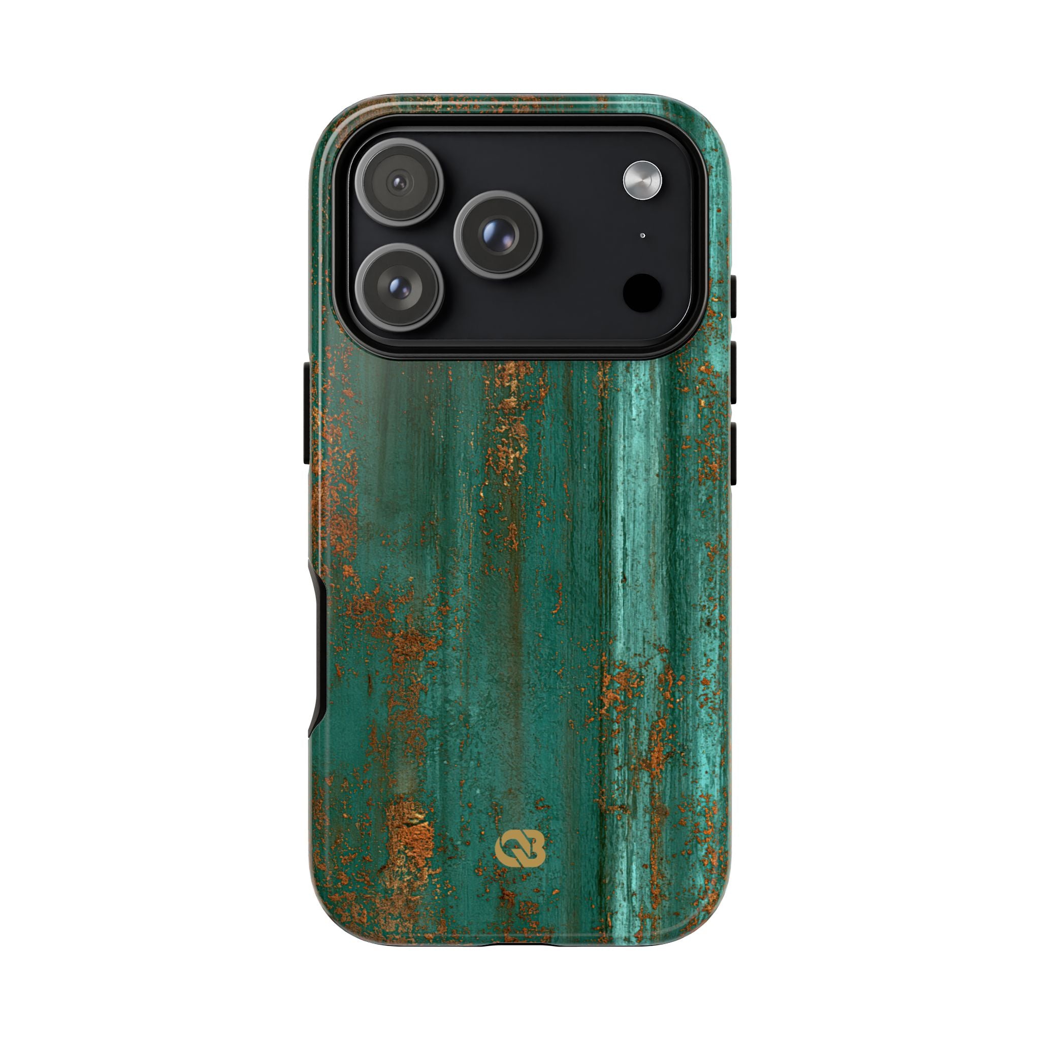 Teal Tough Phone Case for iPhone - Verdigris Copper Siding