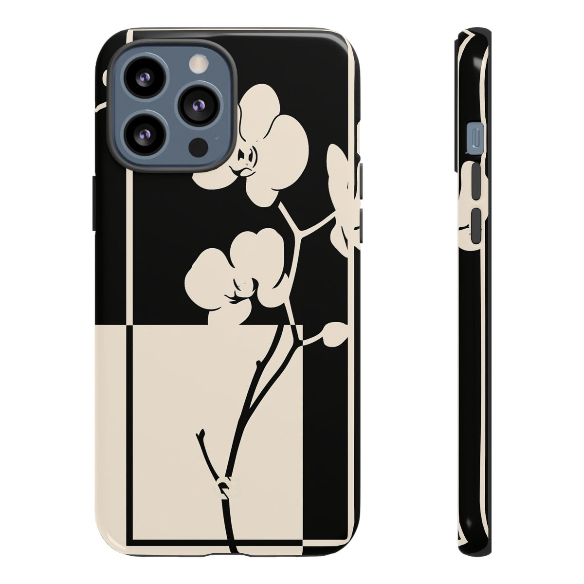 Geometric Orchid Bloom · Tough Phone Case for iPhone · Black