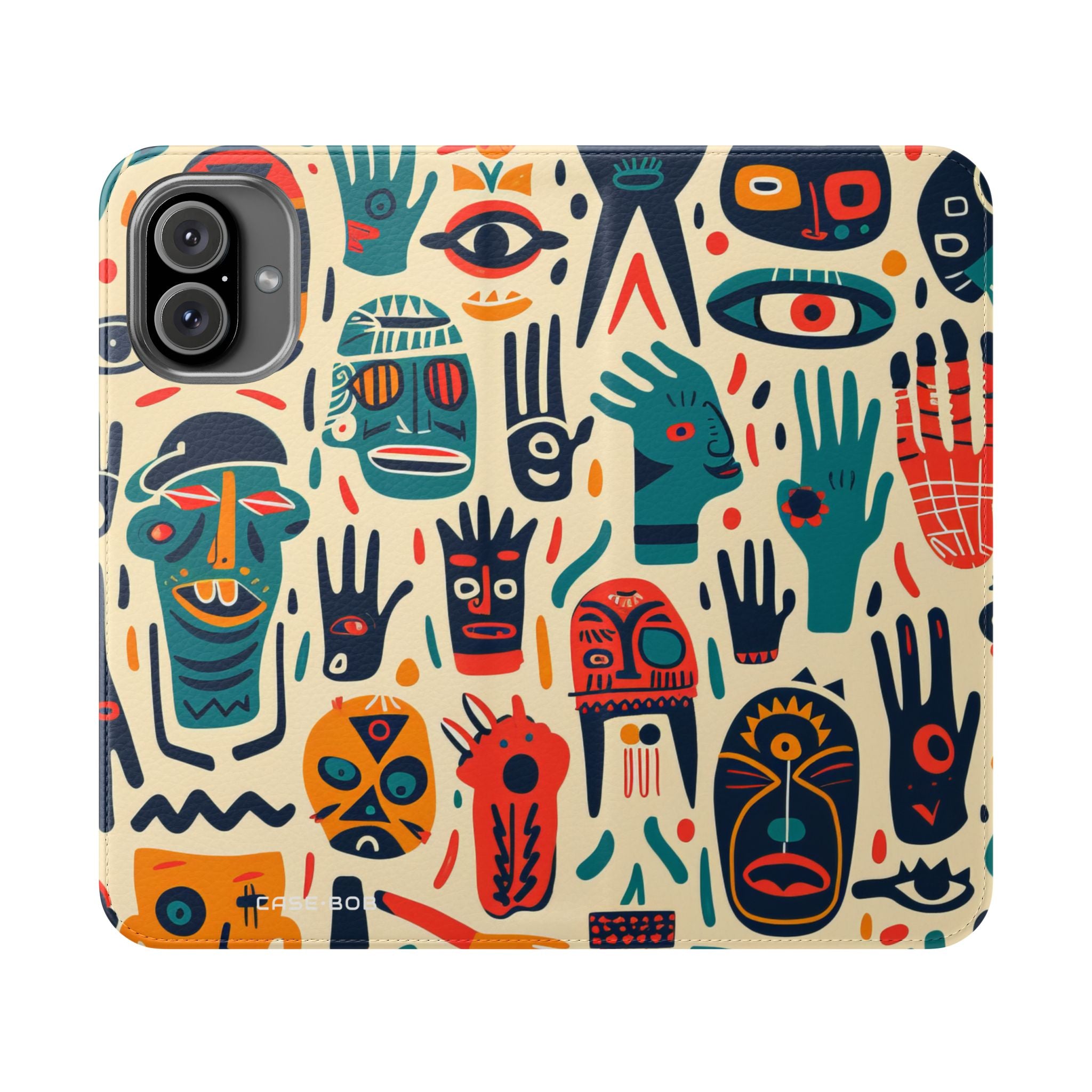 Tribal Faces - iPhone 16 Plus Case - Wallet