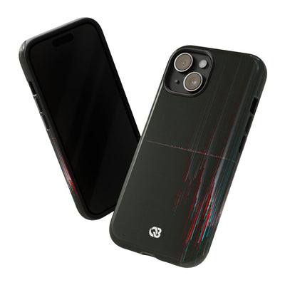Black Tough Phone Case for iPhone - Corrupted Data Stream