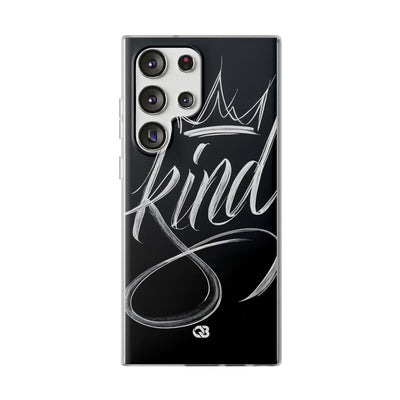 Noir Crown Script · Soft Custodia per Samsung