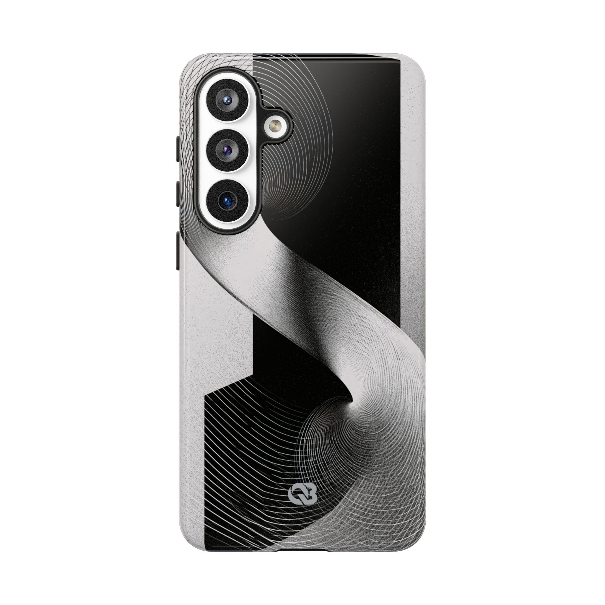 Grey Tough Phone Case for Samsung - Obsidian Moiré Wave