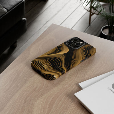 Gold Tough Phone Case for iPhone - Molten Copper Strands