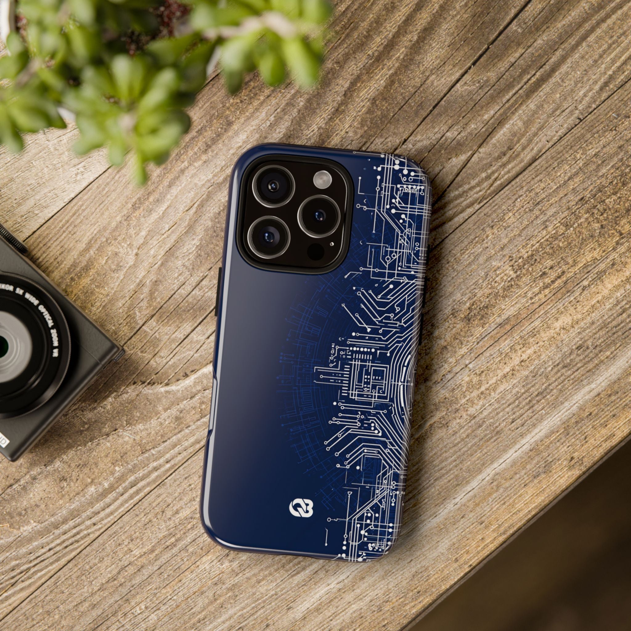 Blue Tough Phone Case for iPhone - Cobalt Circuit Logic