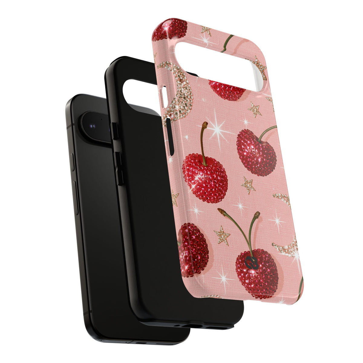 Bedazzled Ruby Cherries · Tough Phone Case for Pixel ·  Pink