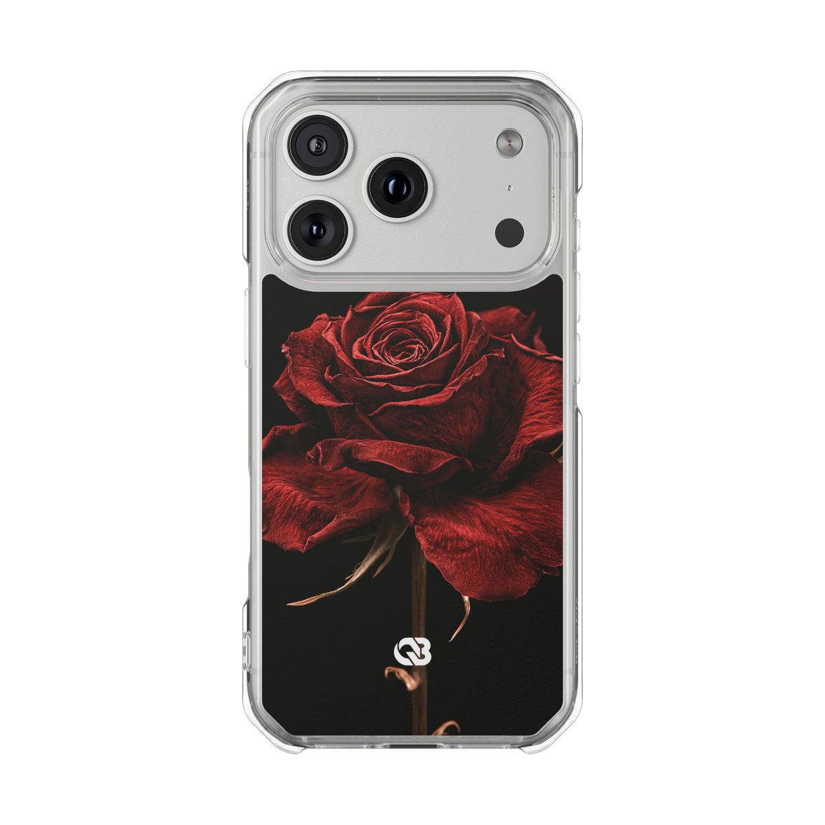 Crimson Noir Rose · Clear Impact Magnetic Phone Case for iPhone ·  Black