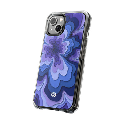 Periwinkle Strata Bloom · Clear Impact Magnetic Phone Case for iPhone · Purple