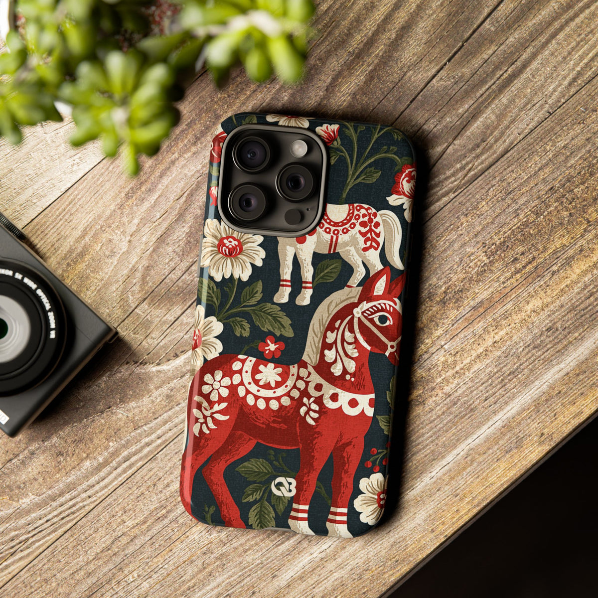Nordic Dala Meadow · Tough Phone Case for iPhone · Red