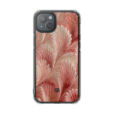 Blush Petal Plume · Clear Impact Magnetic Phone Case for iPhone · Pink