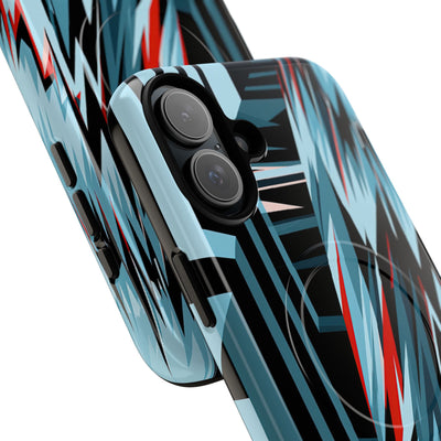 Blue Tough 2.0 Magsafe Phone Case for iPhone - Glitch Peak Cyan
