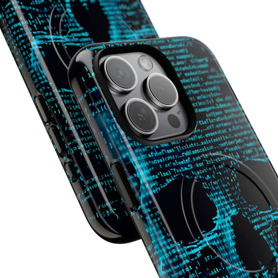 Cyan Glitch Skull · Tough+ Magsafe