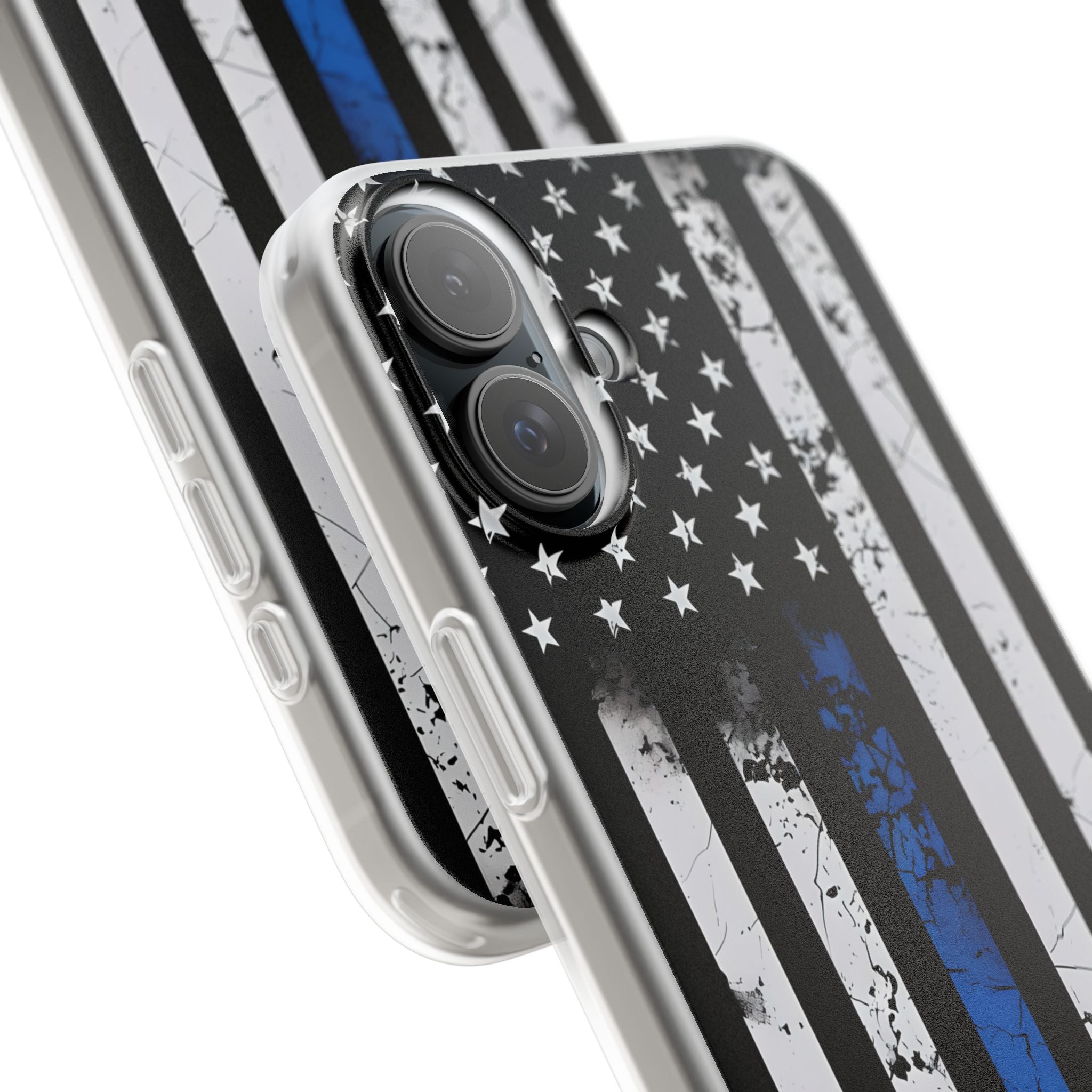 Gritty Cobalt Flag · Soft Phone Case for iPhone