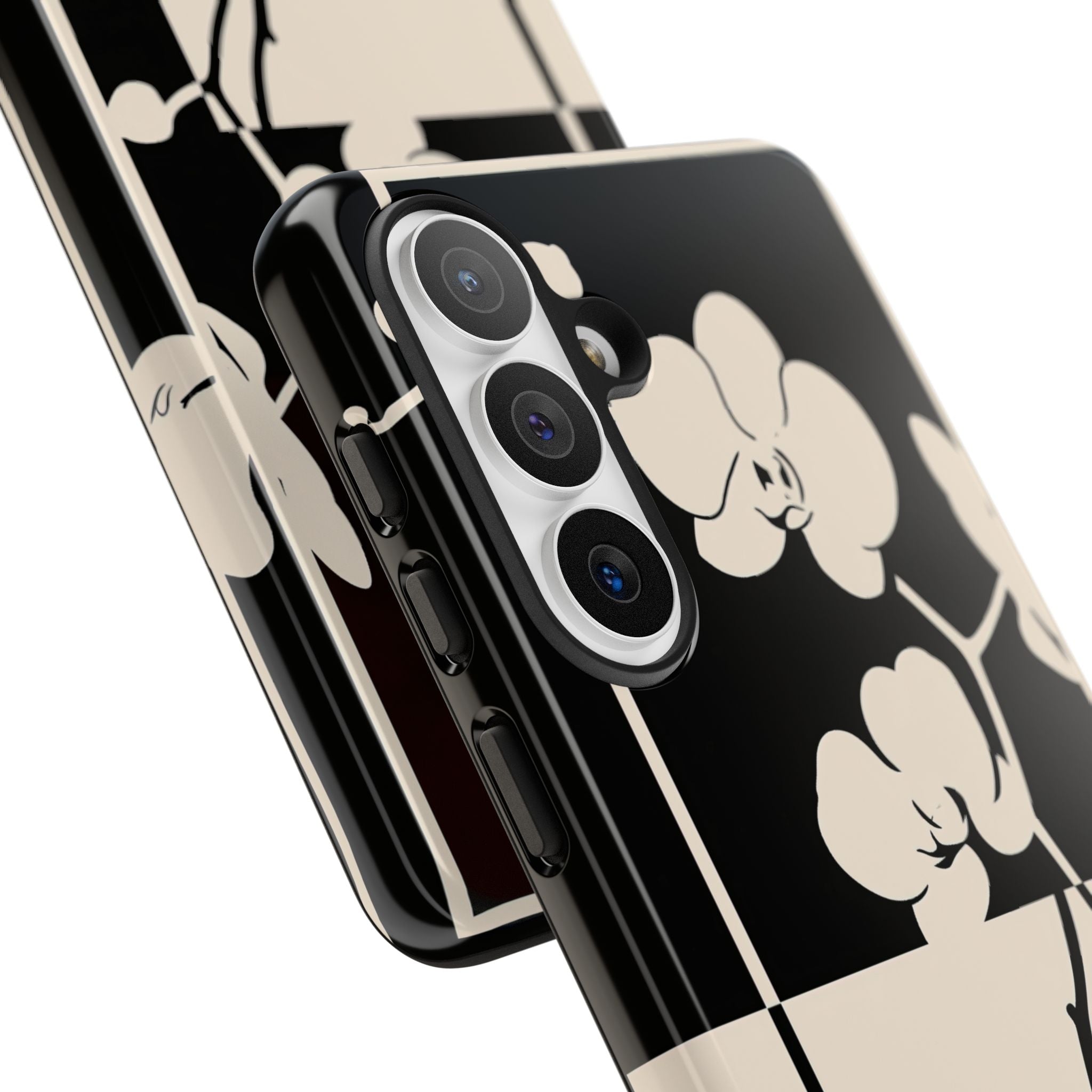 Beige Tough Phone Case for Samsung - Nocturnal Orchid Frame