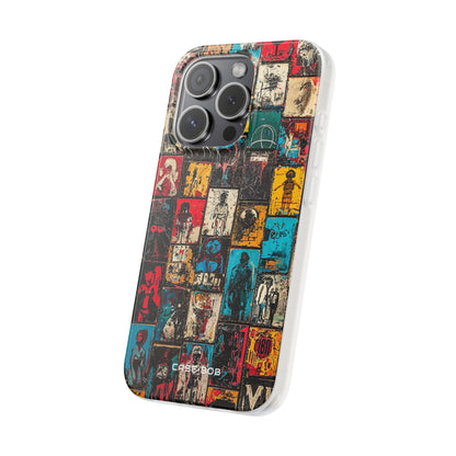 Kuvioitu ruudukko iPhone 15 Pro -pehmeä suojakotelo