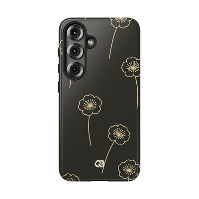 Black Tough Phone Case for Samsung - Obsidian Sand Petals