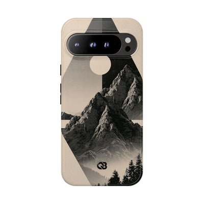 Beige Tough Phone Case for Google Pixel - Obsidian Summit Parchment