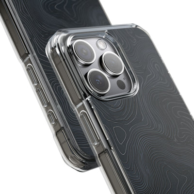 Black Impact MagSafe Phone Case for iPhone - Obsidian Ridge Topo