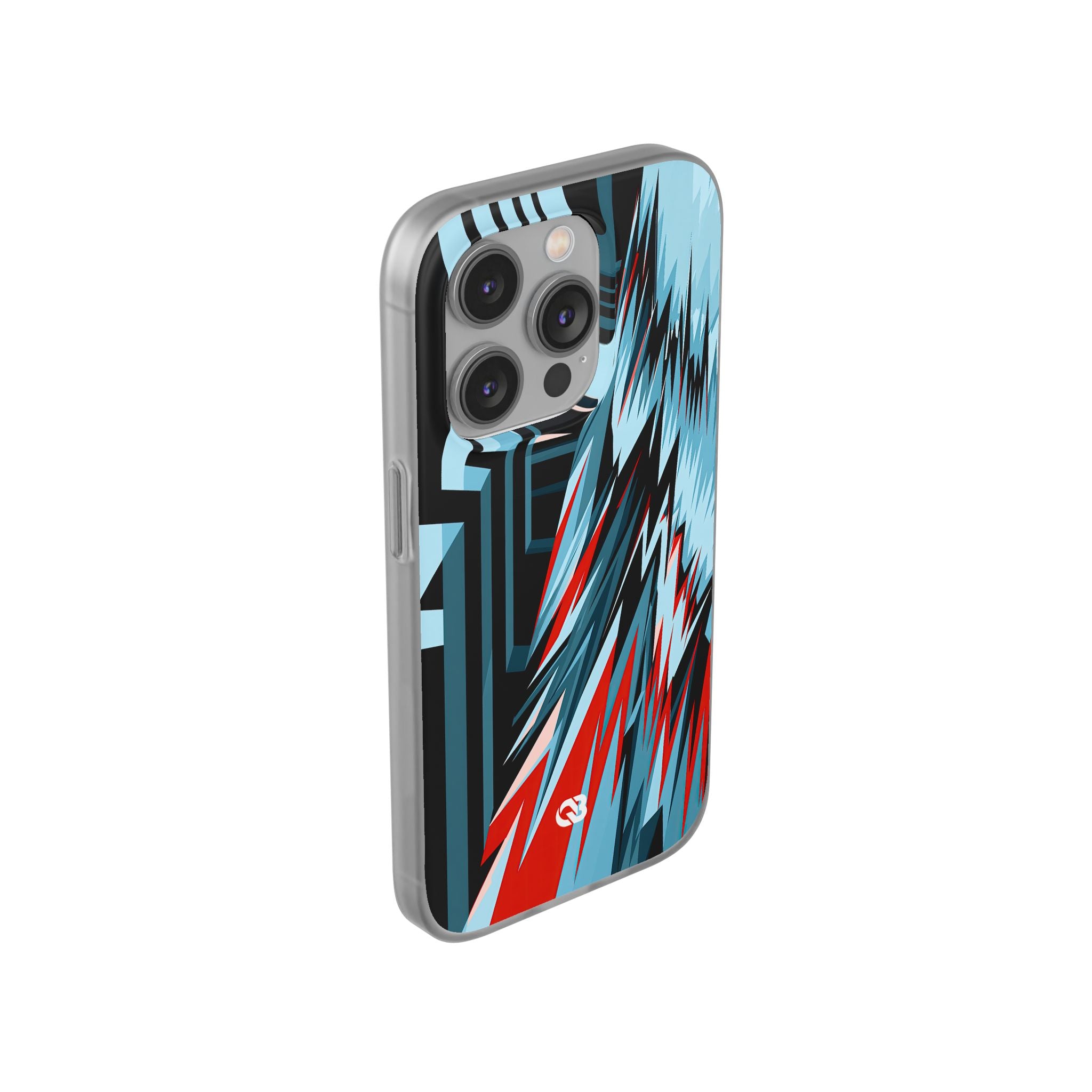 Blue Lite Phone Case for iPhone - Glitch Peak Cyan