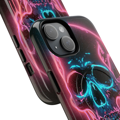 Neon Drip Skull · Tough 2.0 Magnetic Phone Case for iPhone · Black