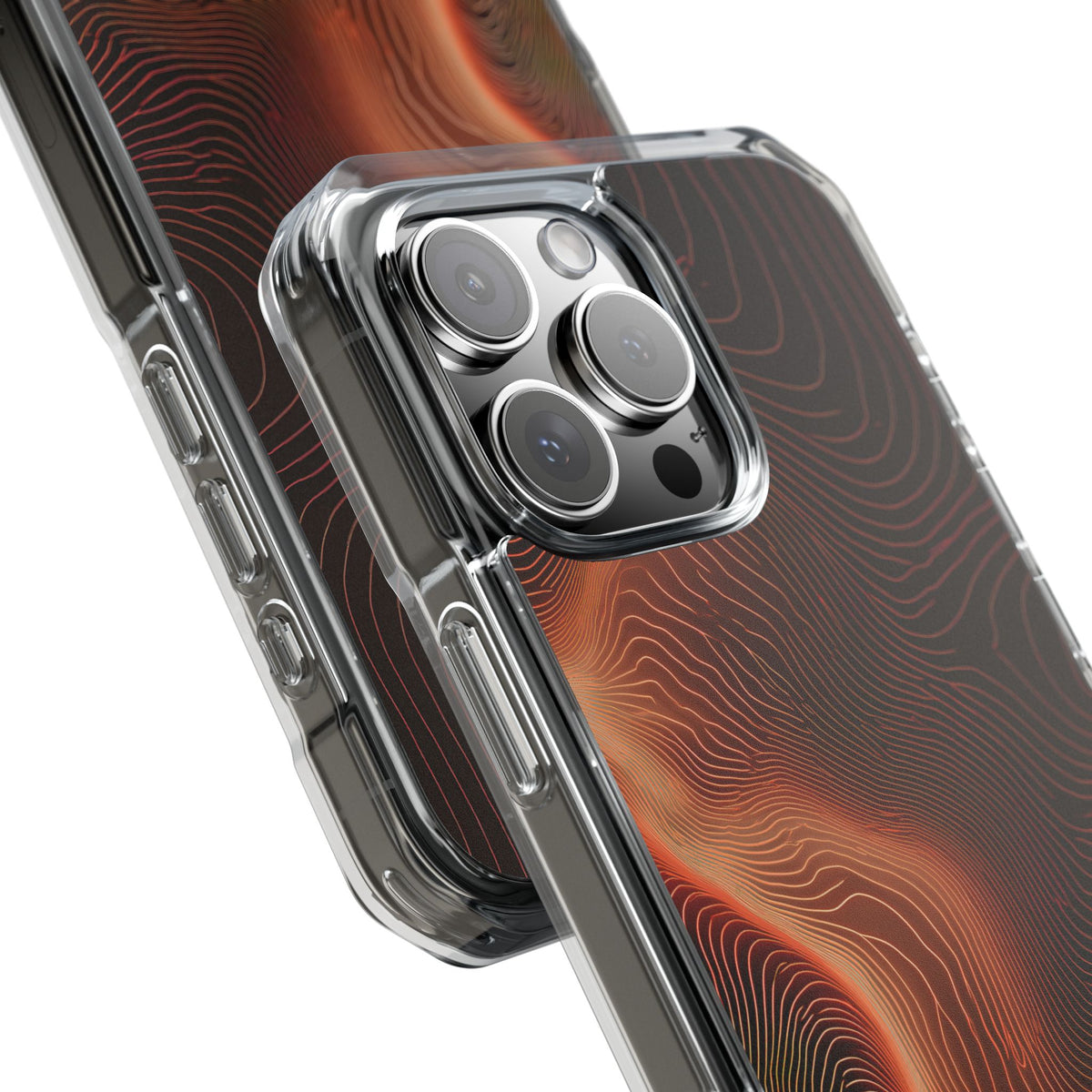 Caldera Ridge · Clear Impact Magnetic Phone Case for iPhone · Orange