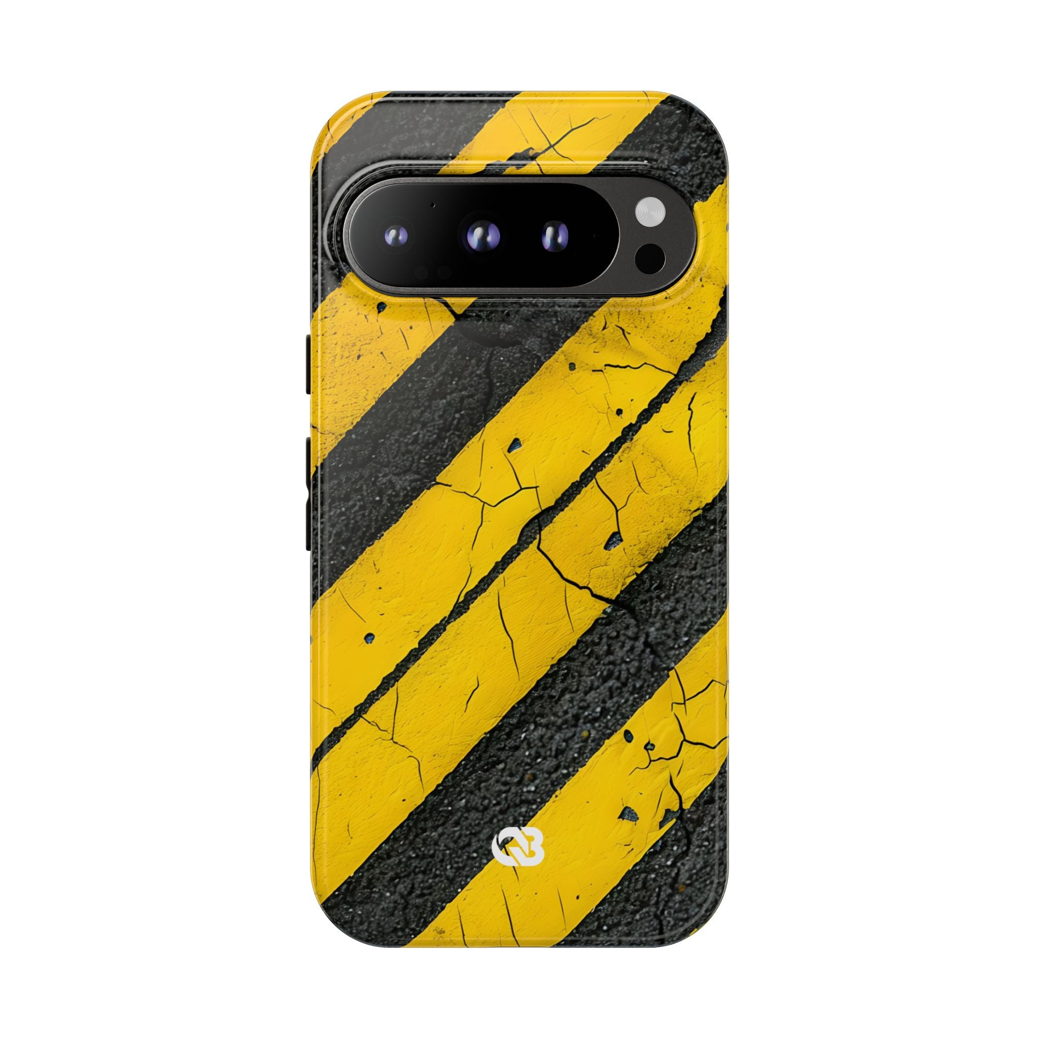 Cracked Hazard Stripes · Tough Phone Case for Google Pixel
