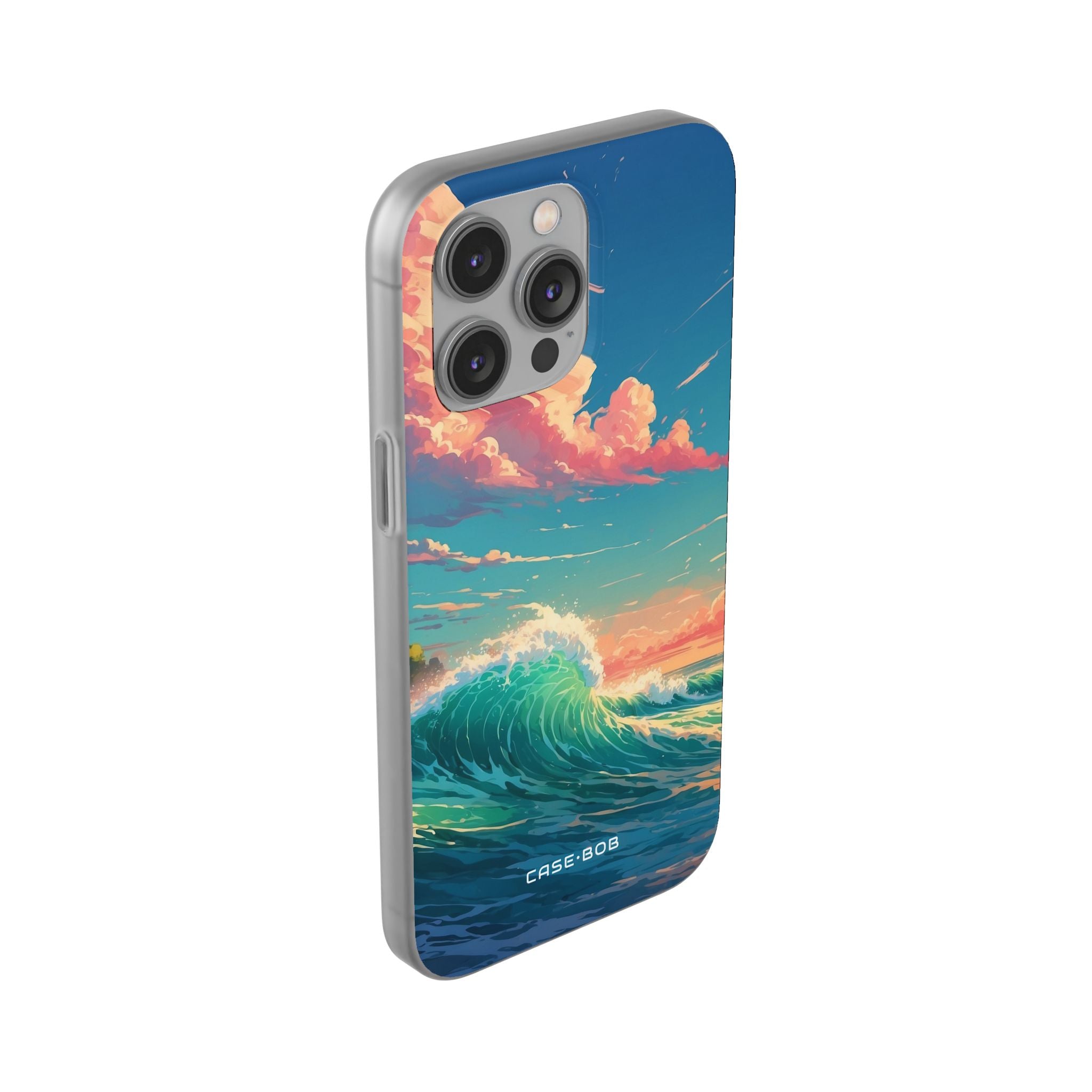 Turkoosi Curl iPhone 14 Pro Max -pehmeä suojakotelo