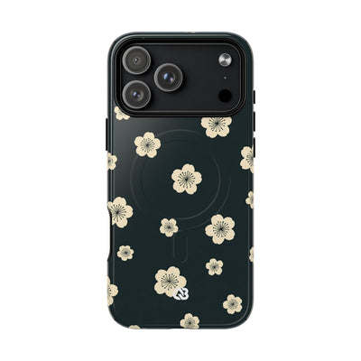 Teal Tough 2.0 Magsafe Phone Case for iPhone - Obsidian Cream Petals