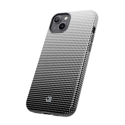 Black Tough Phone Case for iPhone - Obsidian Halftone Flux