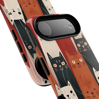 Elongated Cats Black iPhone 17 Air Case - Tough+ - CASE•BOB