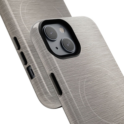 Grey Tough 2.0 Magsafe Phone Case for iPhone - Brushed Nickel Linen