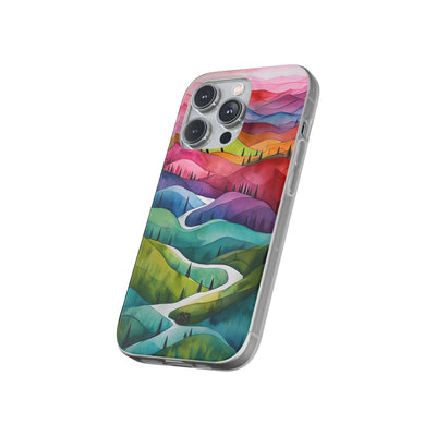 Fluid Rainbow Ridge · Soft Hoesje voor iPhone
