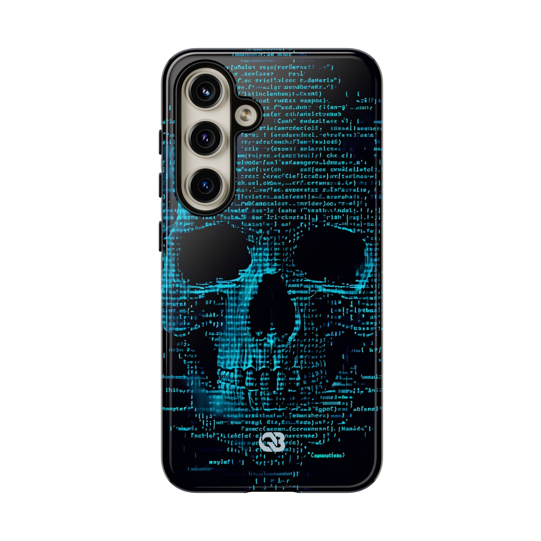 Cyan Glitch Skull · Tough Phone Case for Samsung