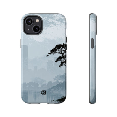 Grey Tough Phone Case for iPhone - Steel Slate Zen