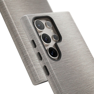 Brushed Silver Alloy · Tough Phone Case for Samsung · Silver