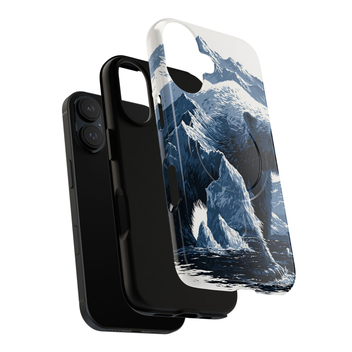 Fjord Summit Bear · Tough 2.0 Magnetic Phone Case for iPhone · Blue